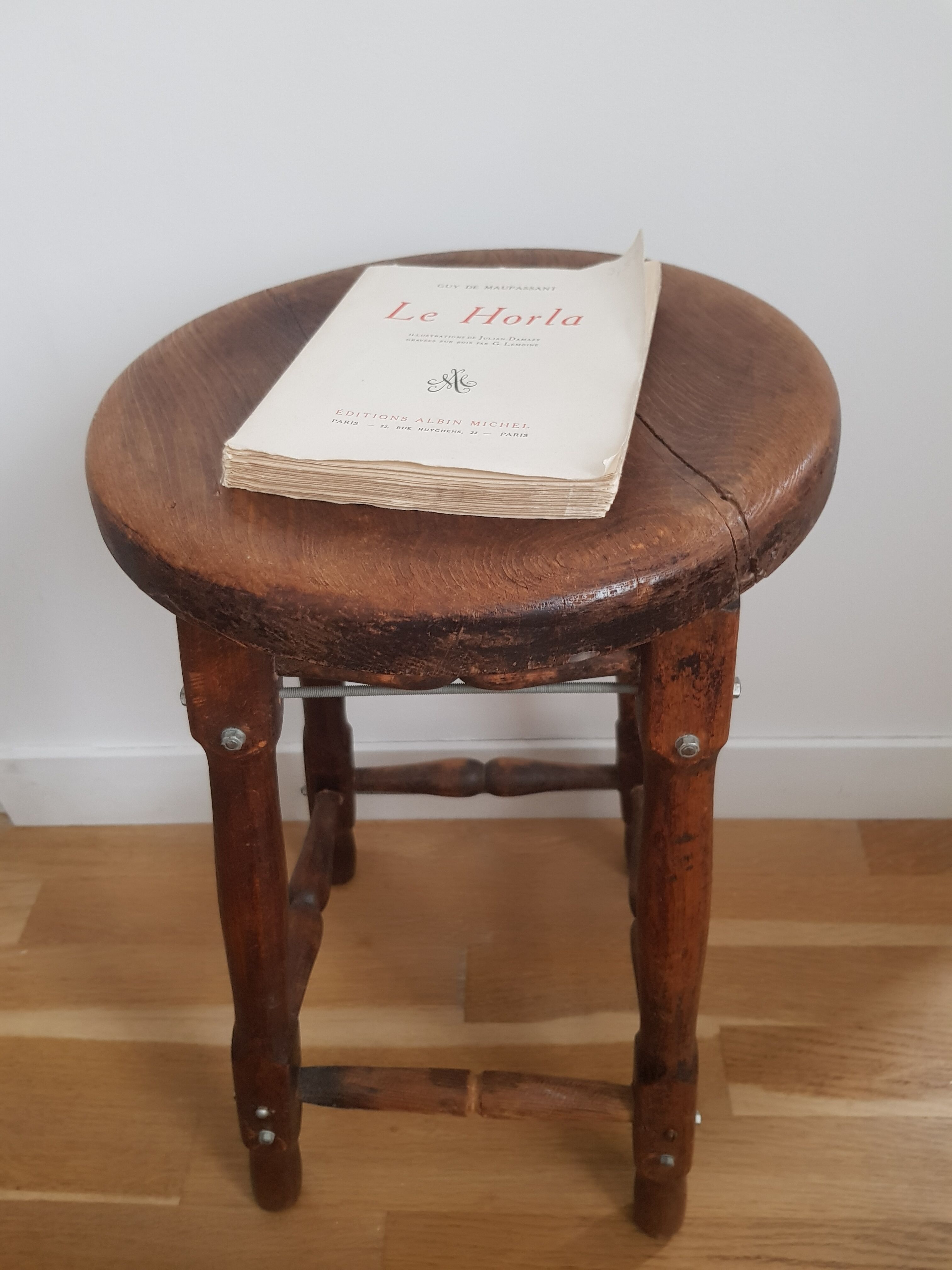 vintage wooden stool