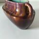 Oval low vase with handles in glazed ceramic, 20th century