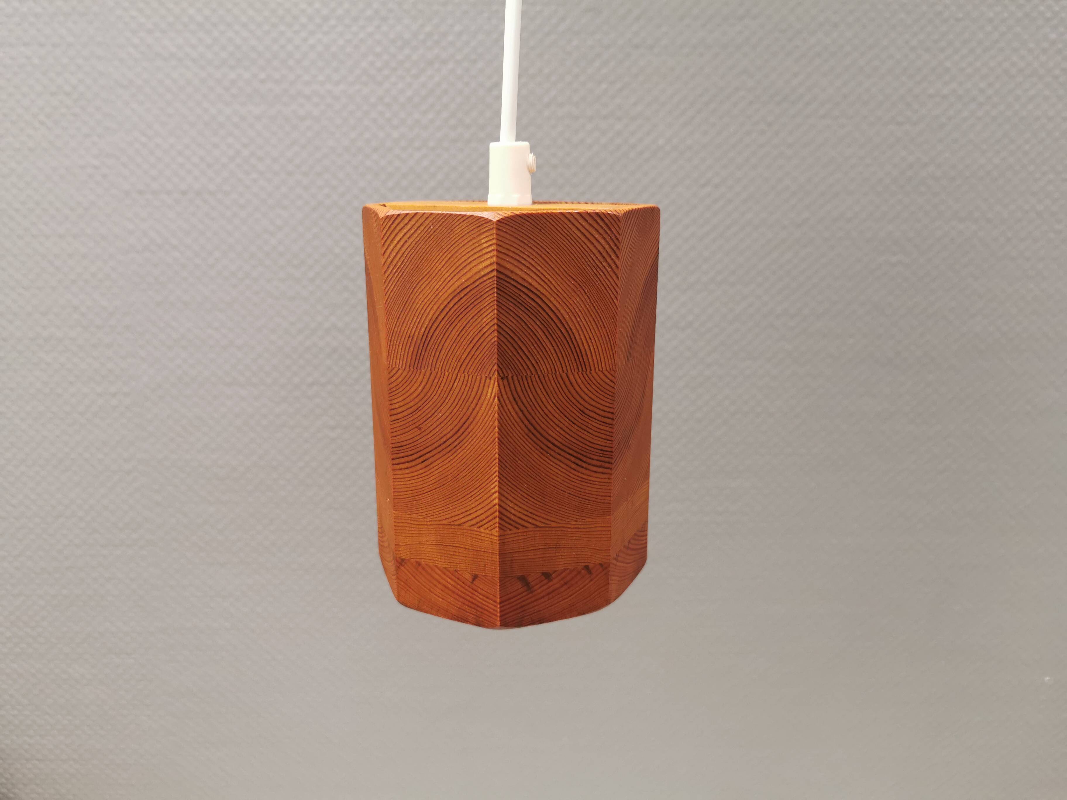 Small pine hanging lamp, swedish 1970-80s