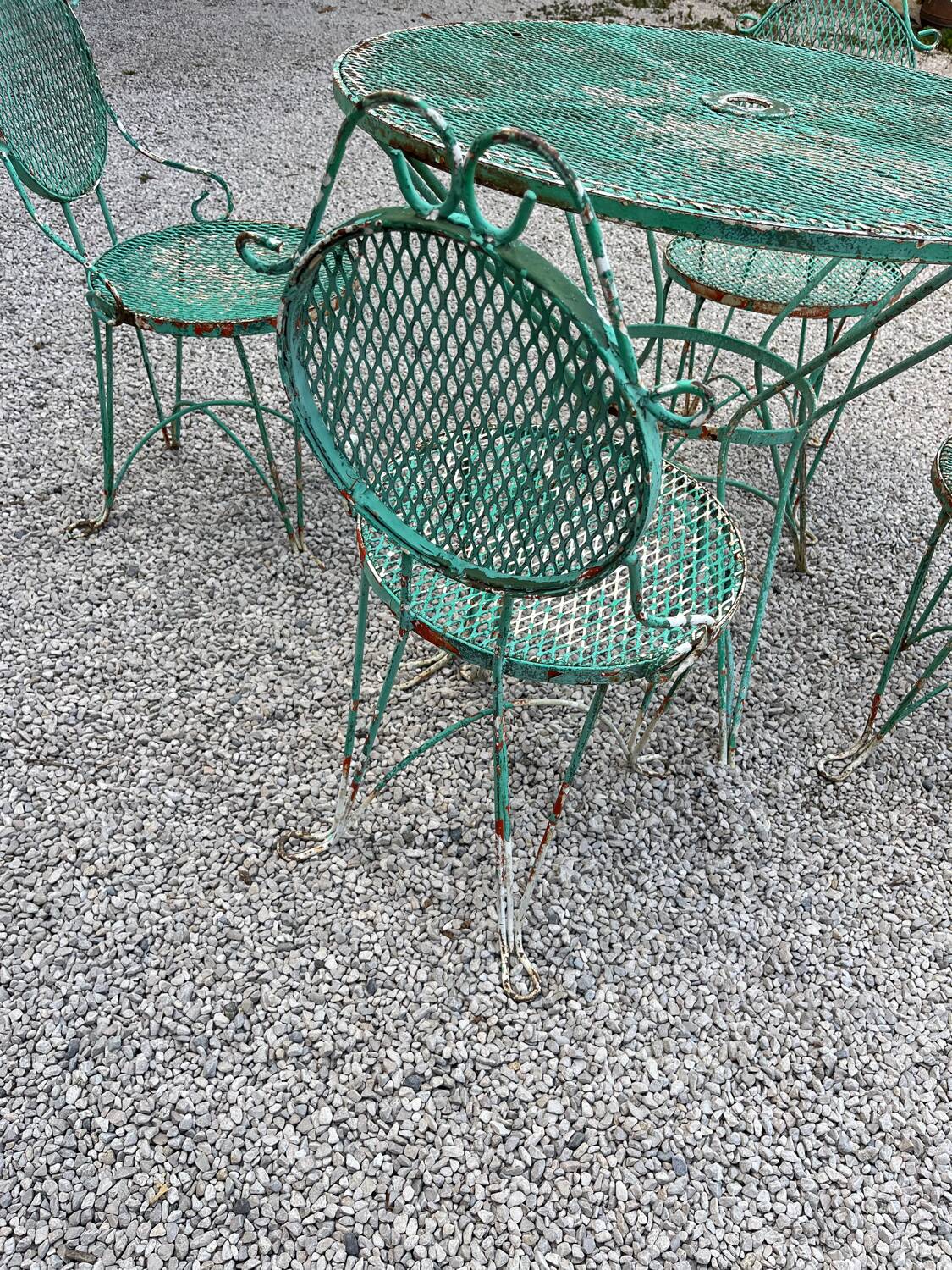 Salon de jardin fer forgé 1950/60