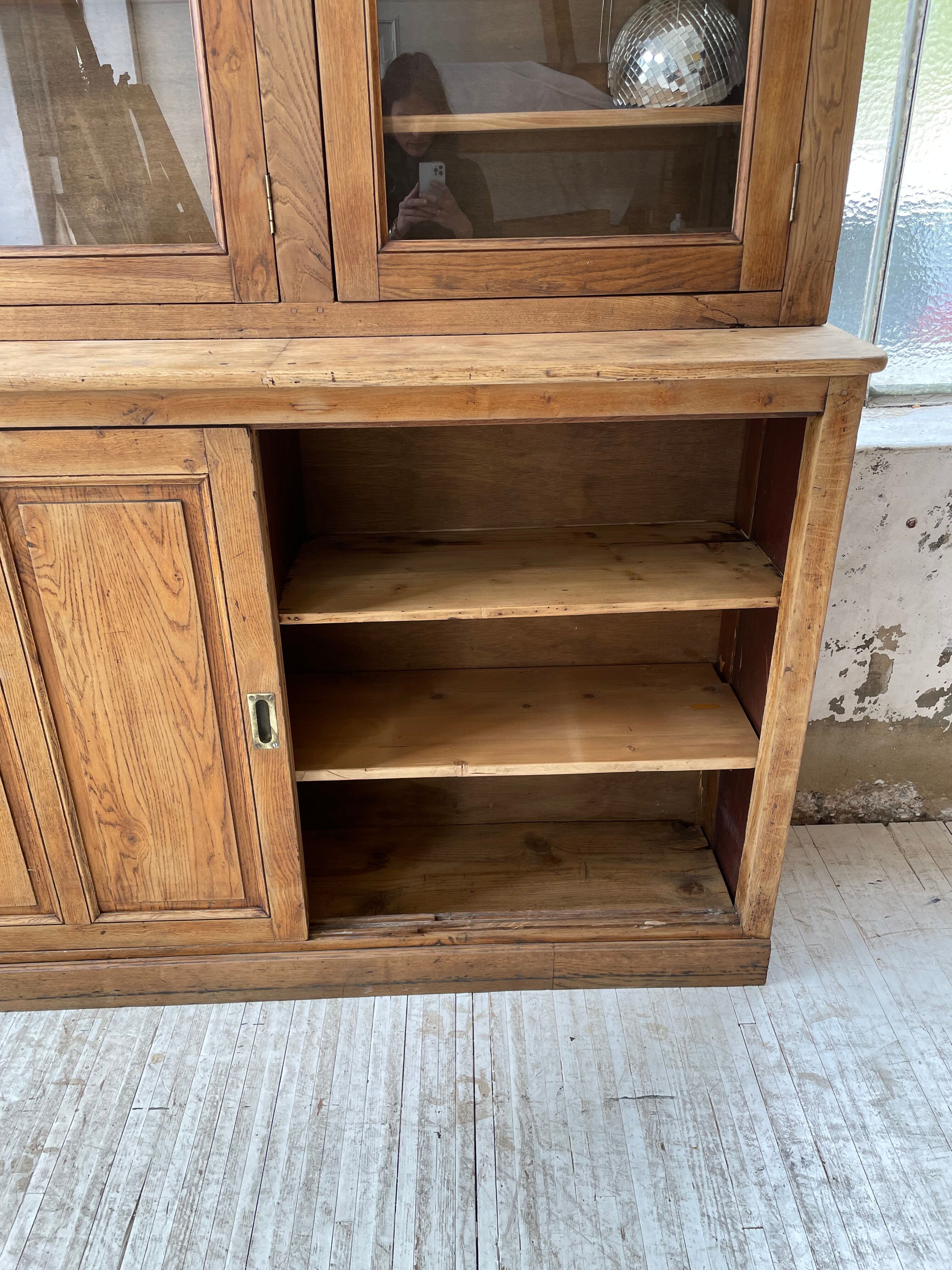 Oak showcase bookcase