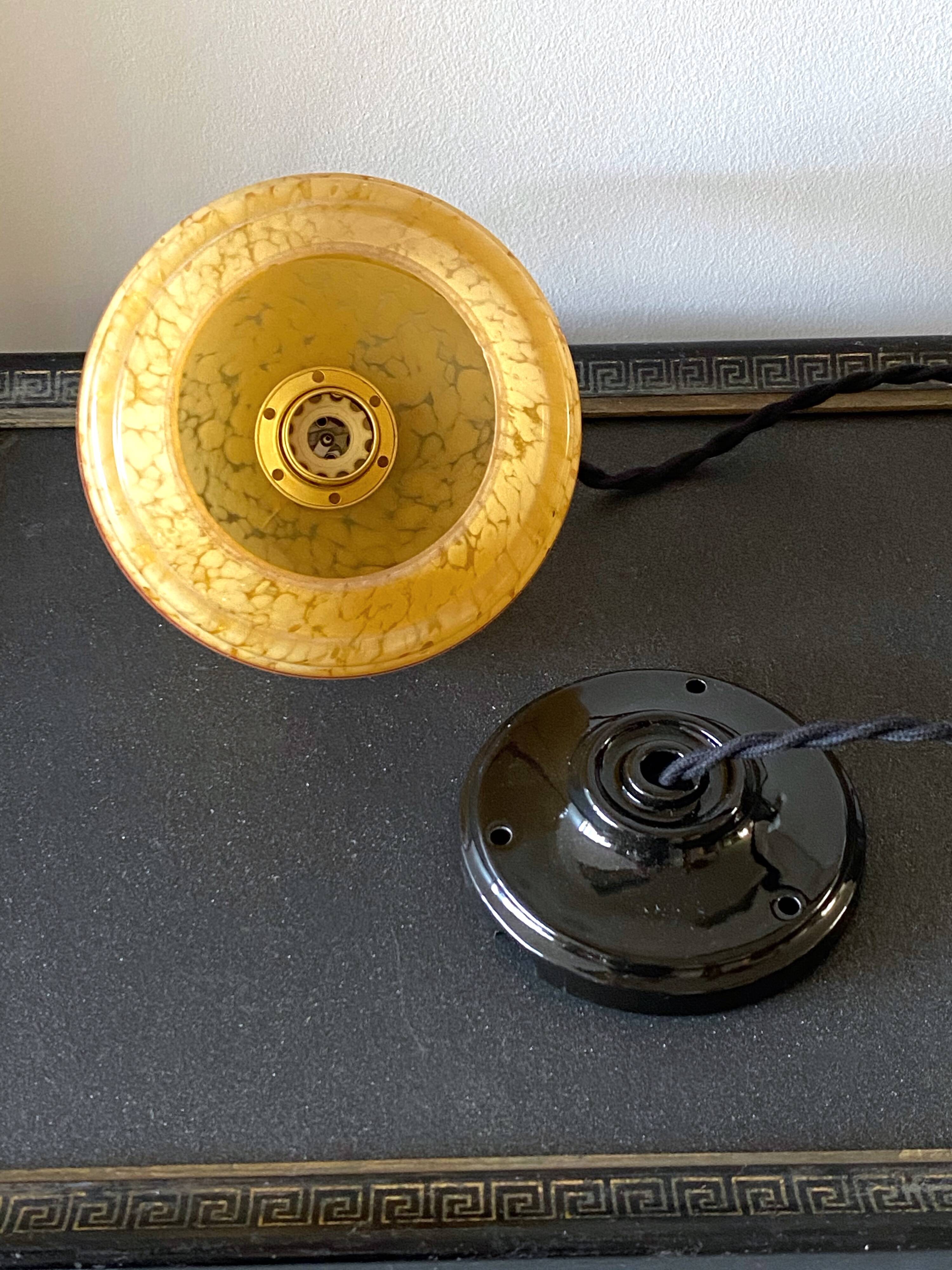 Art Deco pendant lamp in Clichy glass