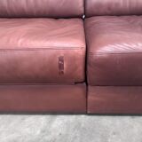 Brown leather modular sofa by De Sede; DS76, 1970s (corner)