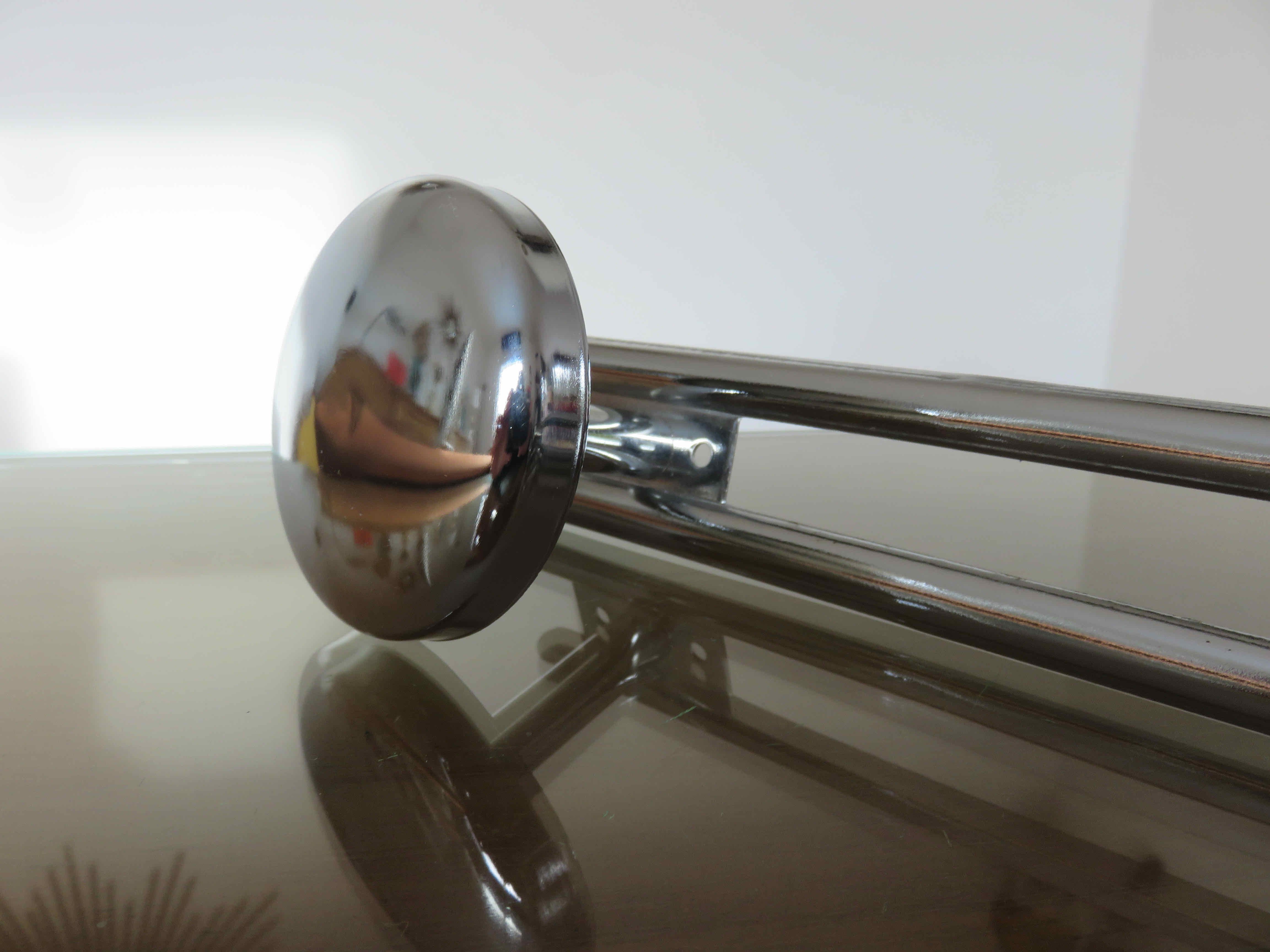 Coat rack in chromed steel 3 hooks 70s