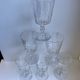 Set of 6 large wine glasses, crystal wine water engraved early twentieth century