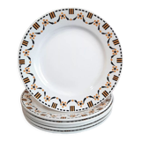 6 gien art deco dessert plates
