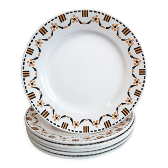 6 gien art deco dessert plates