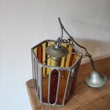 Vintage stained glass pendant light