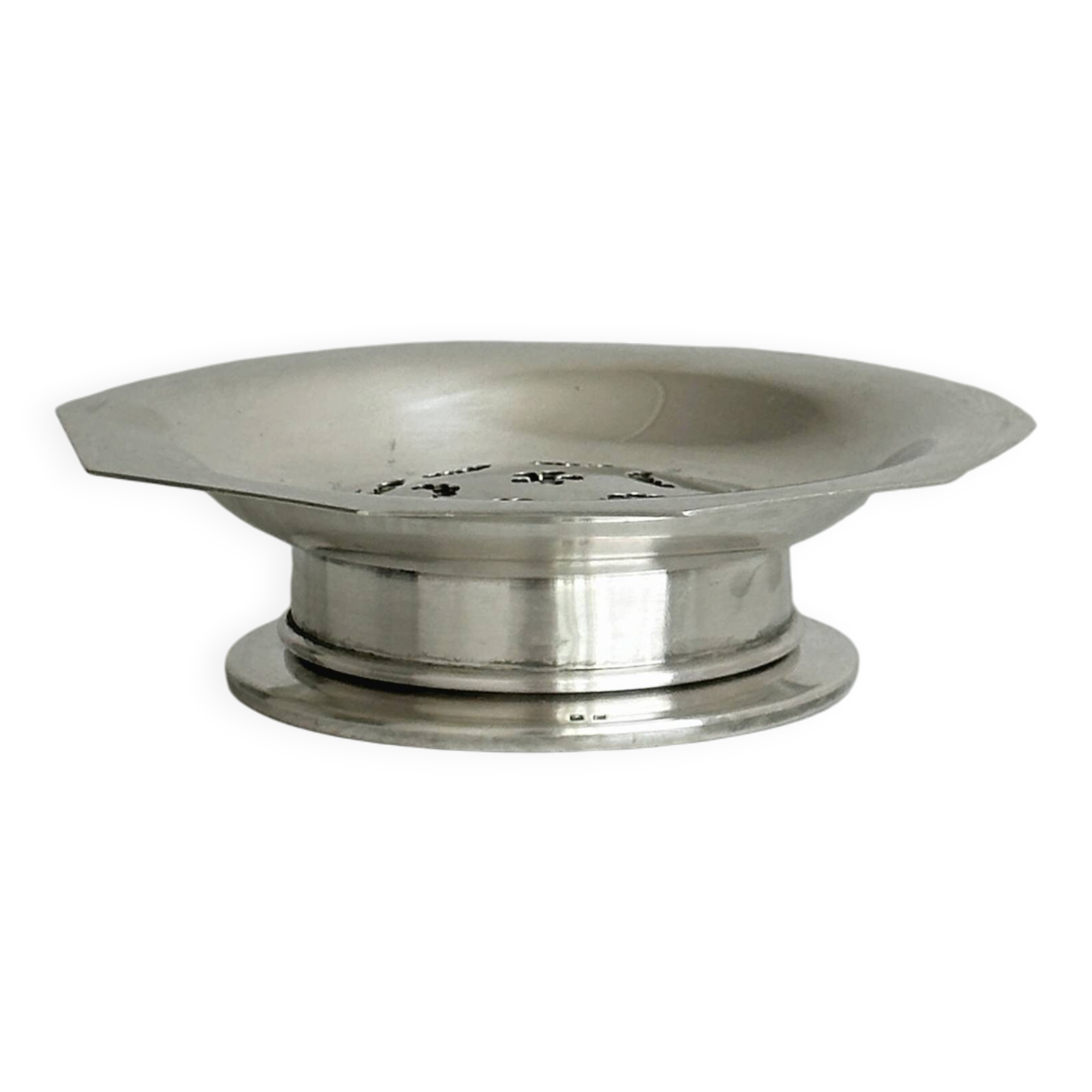 Silver-plated metal butter dish Coquillor