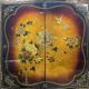 Vintage Chinese cabinet with gold leaf, flowers and birds (bar cabinet)