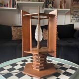 Lampe moderniste en bois - création d’ébénisterie artisanale 70’s