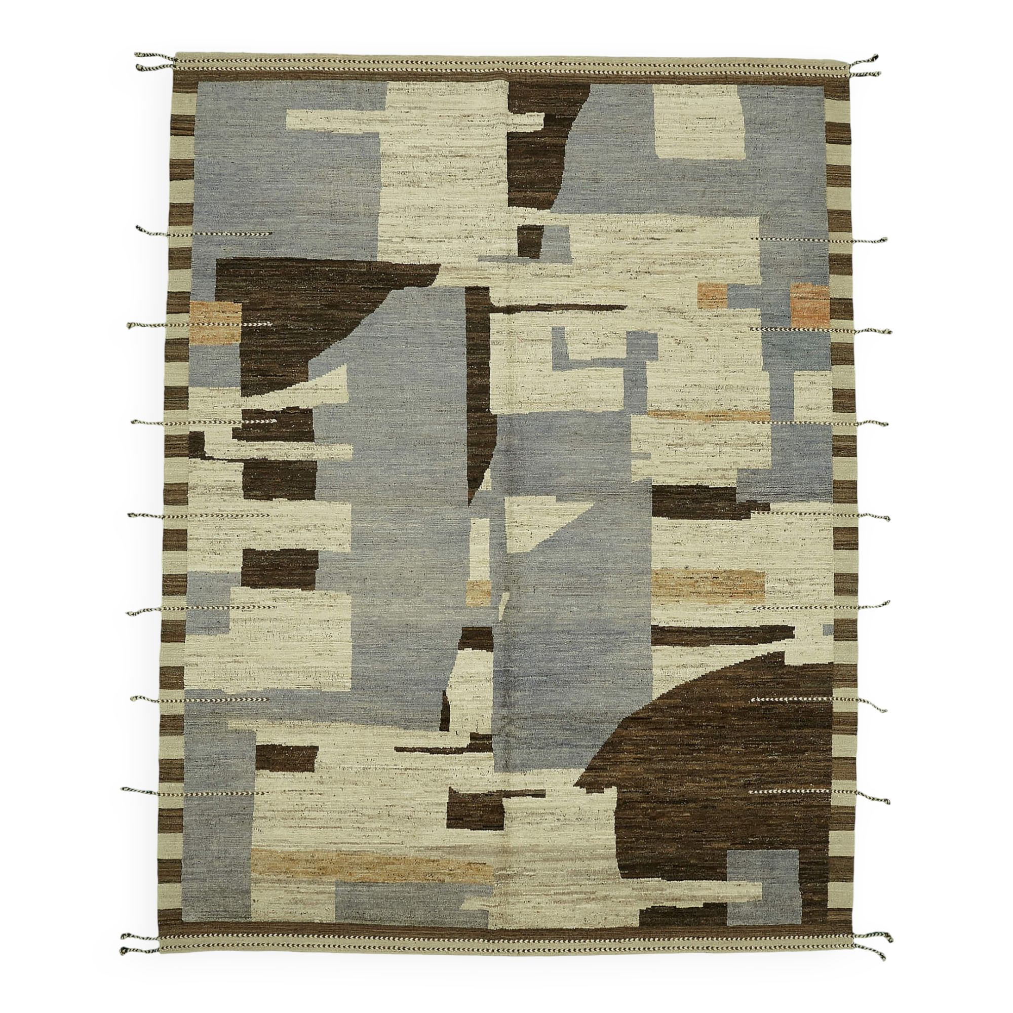 Handmade Turkish One of a Kind 280 cm x 360 cm Beige Wool Carpet