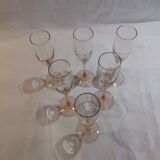 Champagne flutes pink feet LUMINARC year 70