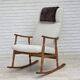 1970s, Scandinavian design, high-backed rocking chair, reupholstered.