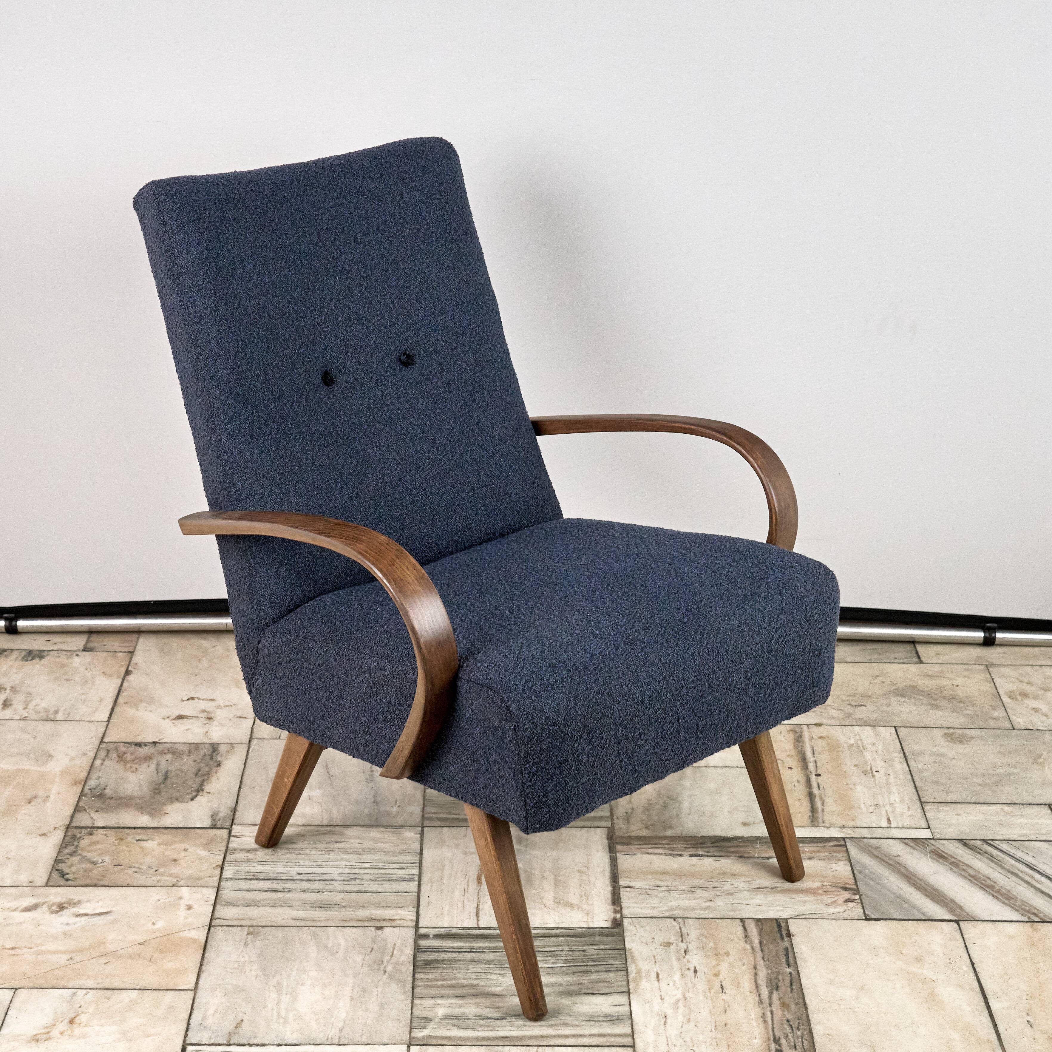 Fauteuil vintage conçu par Jindrich Halabala, années 1950, Tchécoslovaquie