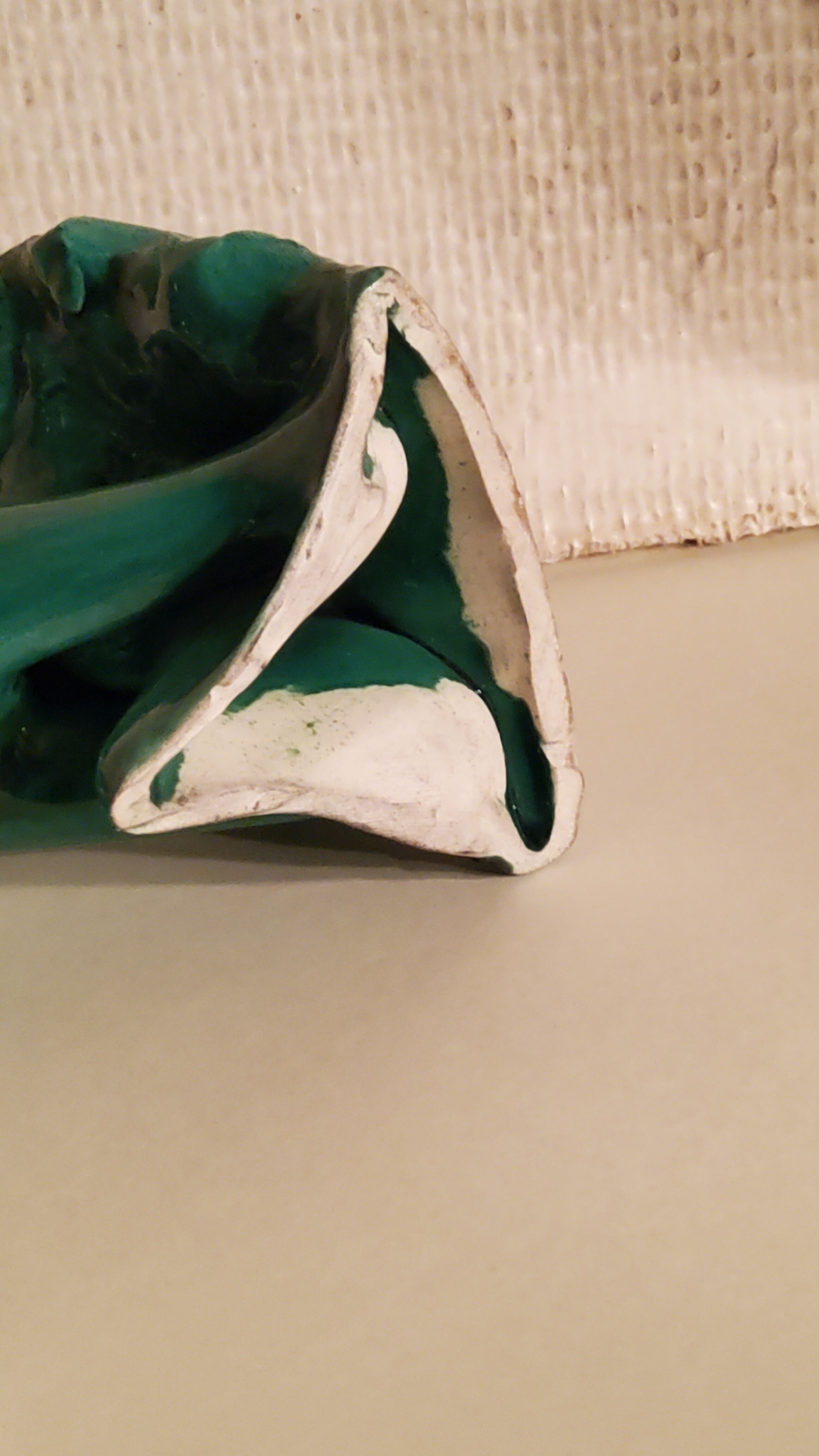 Pair of bookends from the 50s in green glazed ceramic