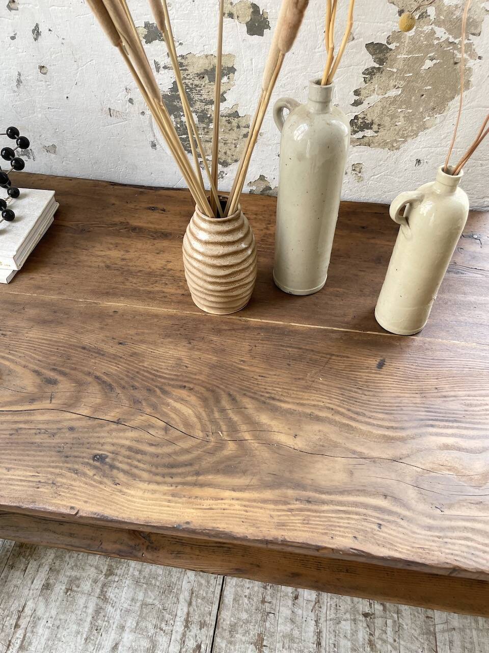 Drapery console table in pine