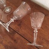 Four mismatched stemware