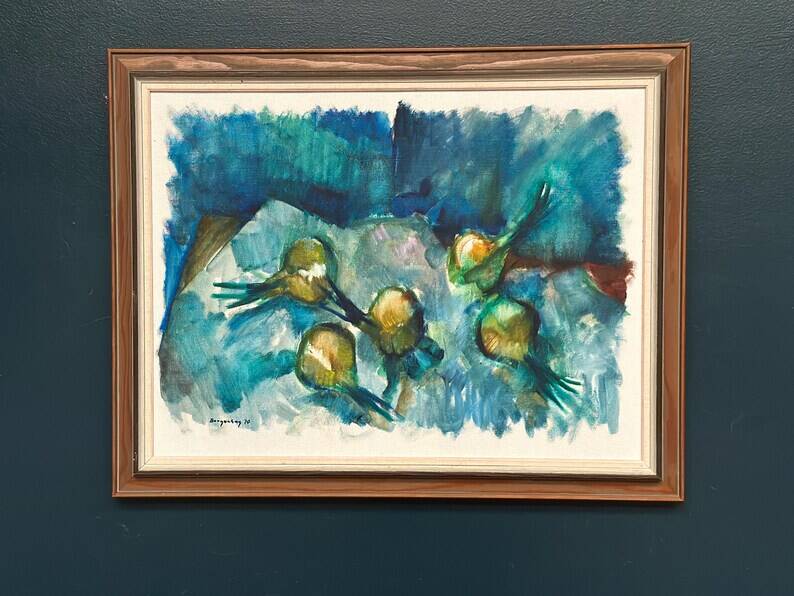 Original Swedish Oil on Canvas – "Abstract Composition" by Bergengren – Signed – Dated 1970 – Framed – 69 × 54 cm (27.2" × 21.3")