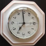 Vintage white ceramic octagonal clock 60/70