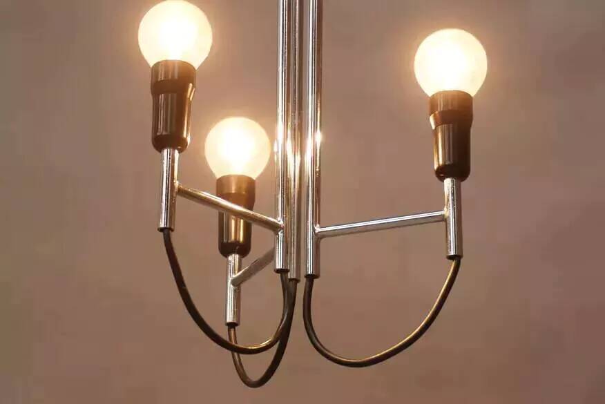 Chrome pendant light, Italian design, 60s