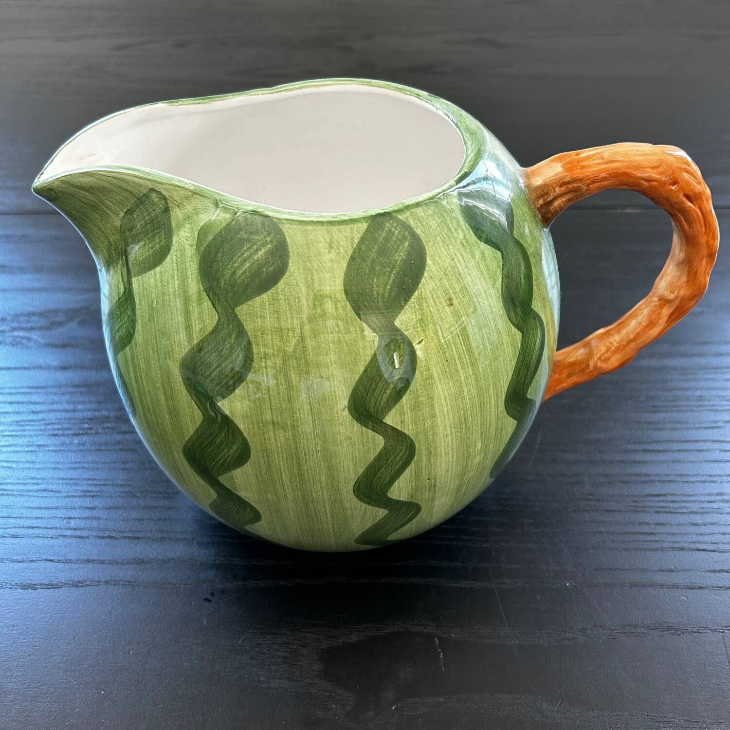 Green Striped Watermelon Pitcher