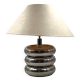 Pied de lampe de table chromé Hollywood Regency, Luci Milano, Italie, années 1970