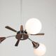 Mid-Century Modern Italian Chrome and Opaline Chandelier