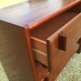 Scandinavian three-drawer chest of drawers in teak 70s