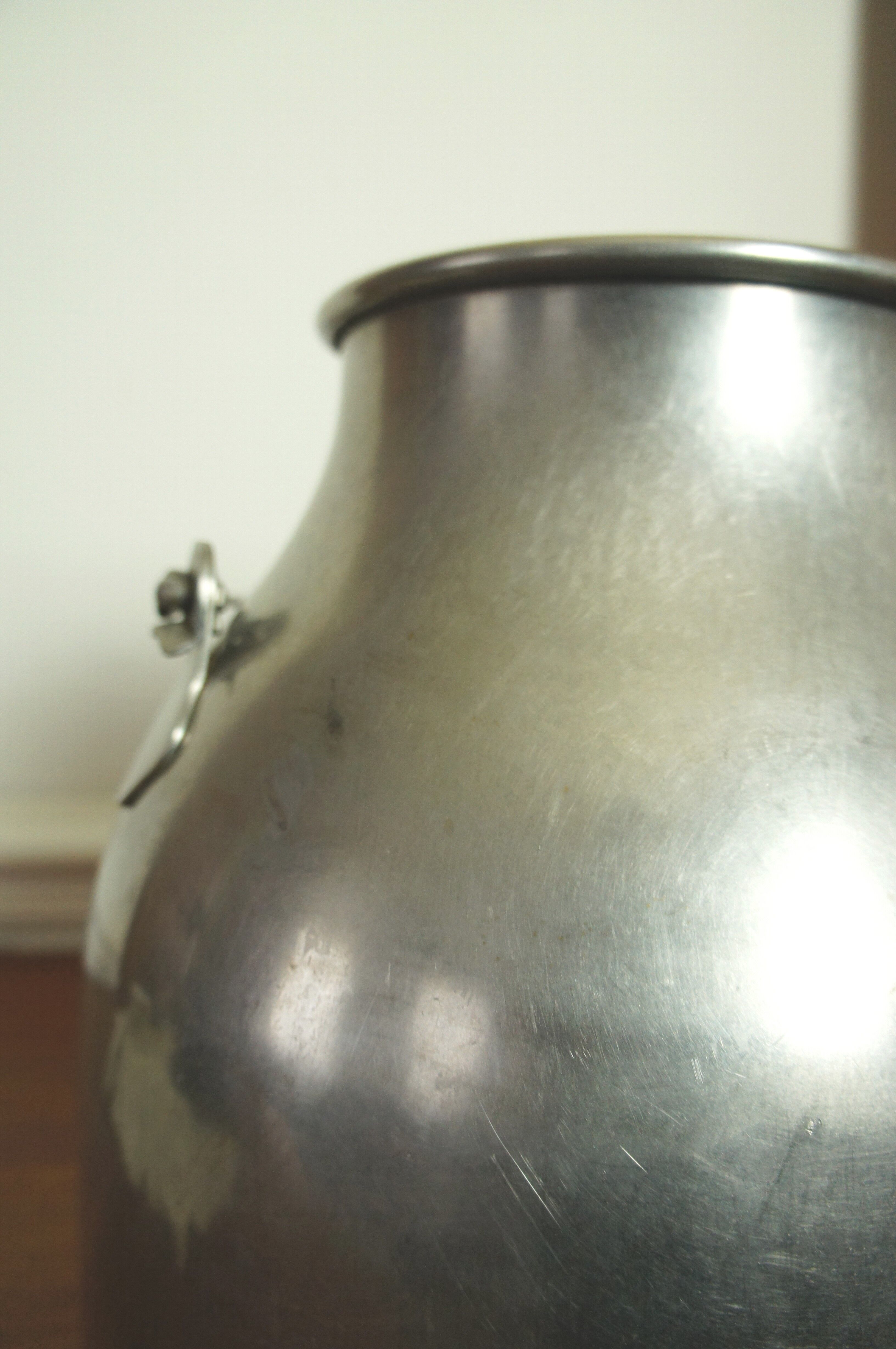Old stainless steel milk can