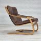 1970s, Swedish design by Åke Fribytter, armchair, leather, bentwood.