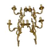 Deux paires d’appliques en bronze