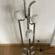 Space age lamp in brushed steel and opalin glass, 1970