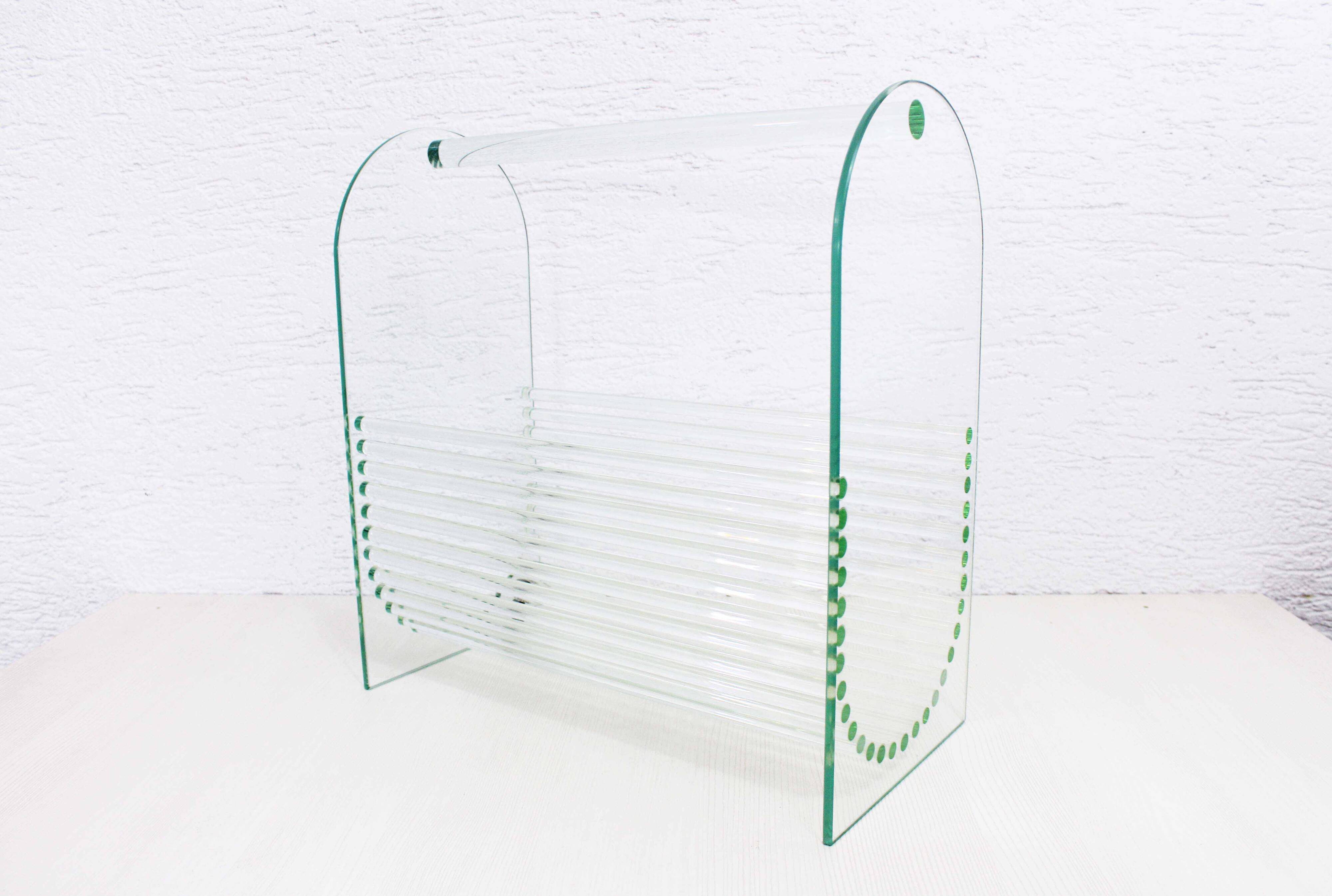 Marais International glass magazine rack
