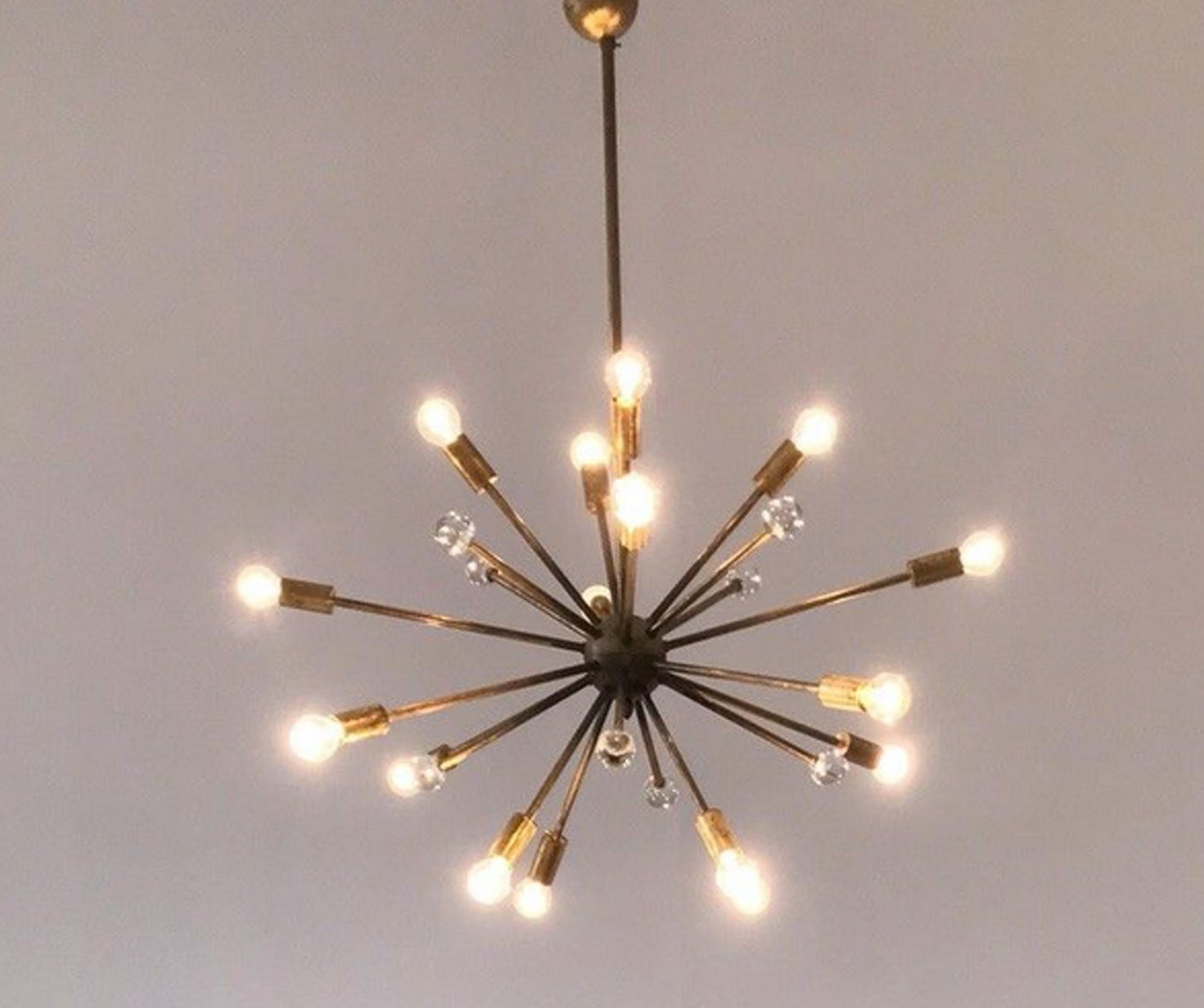 chandelier sputnik 24 arm brass and murano glass