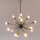 chandelier sputnik 24 arm brass and murano glass