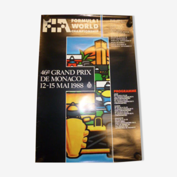 Affiche "Grand prix de Monaco 1988" original