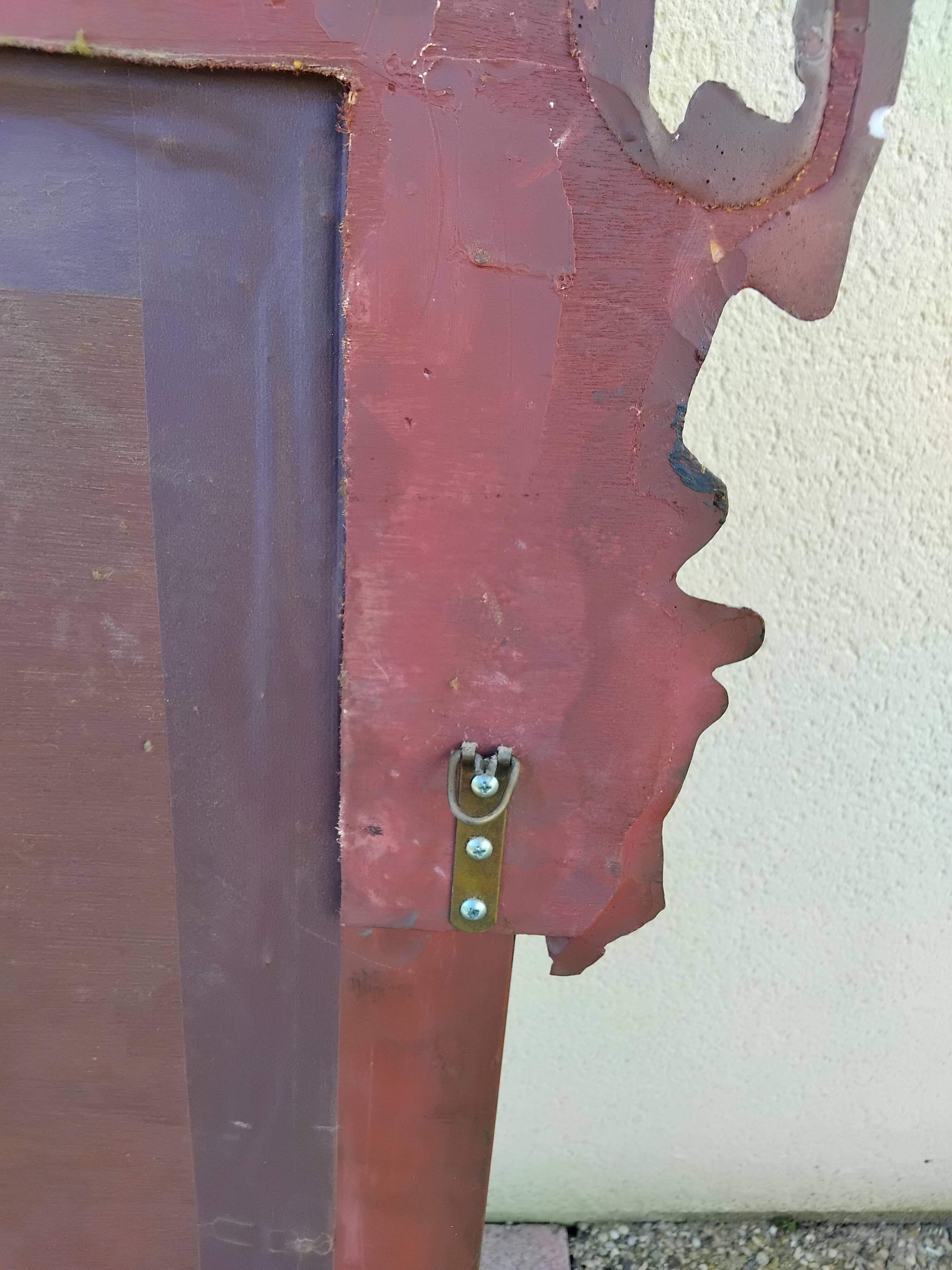 Old large Louis XV style mirror, stucco, wood, resin, beveled