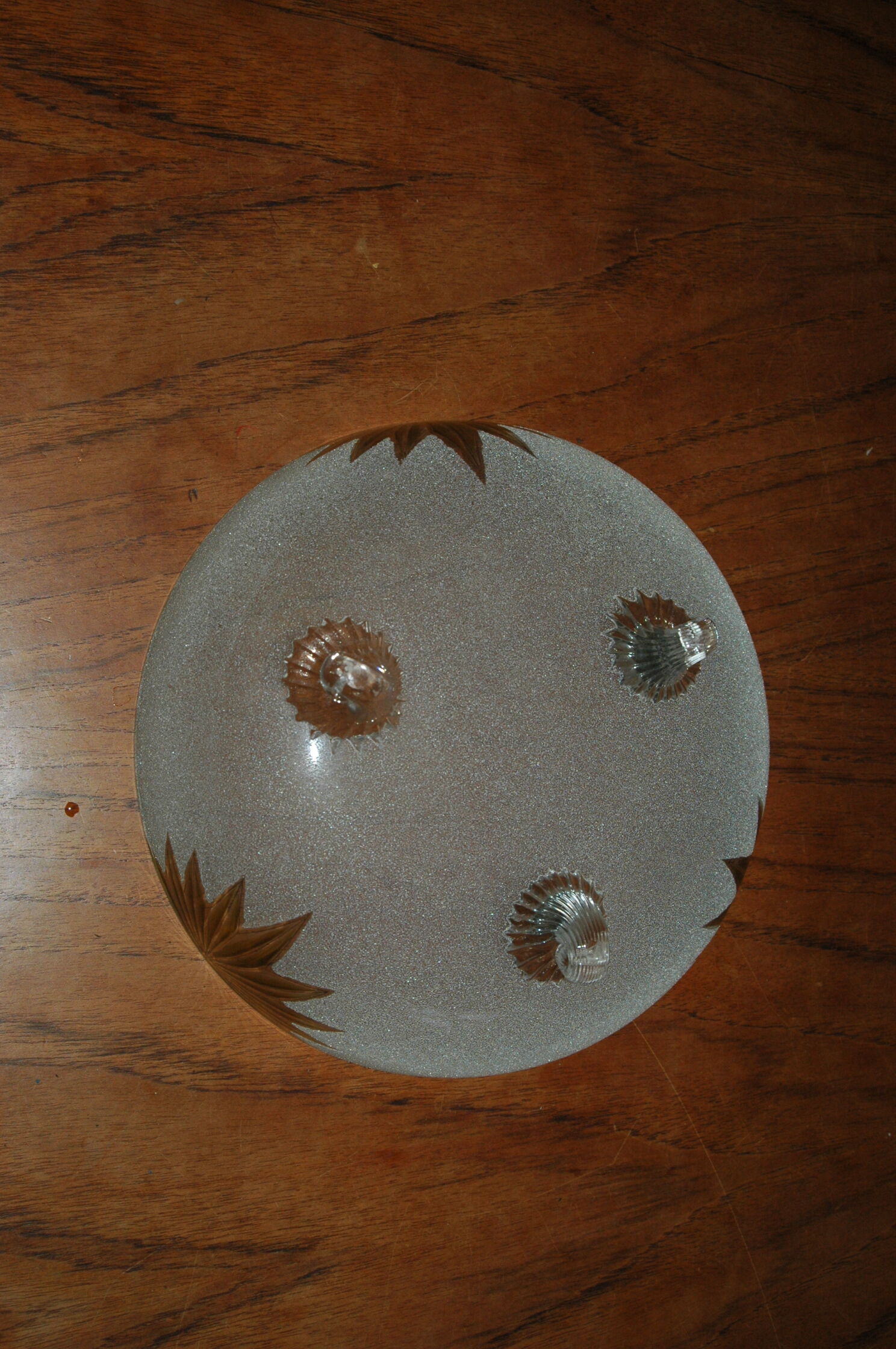 Frosted glass cup and art-new enamelled