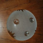 Coupe en verre givré et émaillé art-nouveau