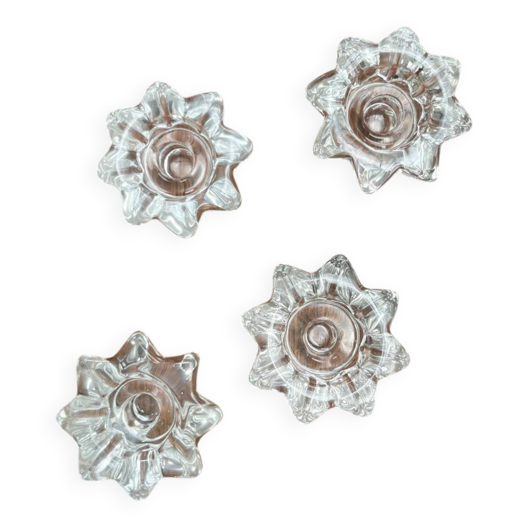 4 glass candle holders