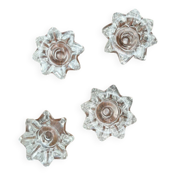 4 glass candle holders