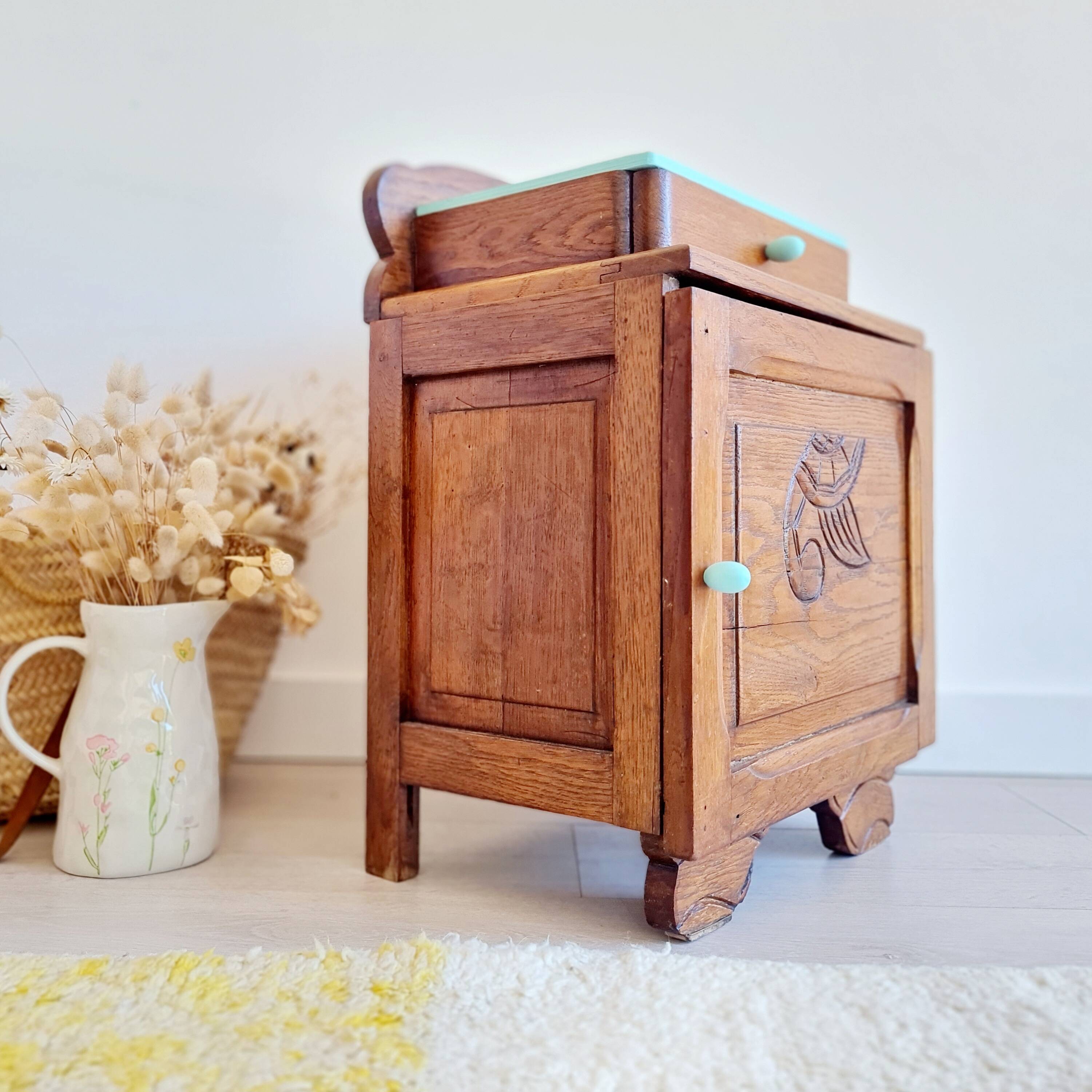 Chevet petit meuble caisson art déco bois