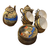 Service à thé japonais vintage, 12 tasses et soucoupes