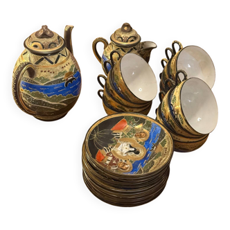Vintage Japanese tea set - 12 cups and saucers