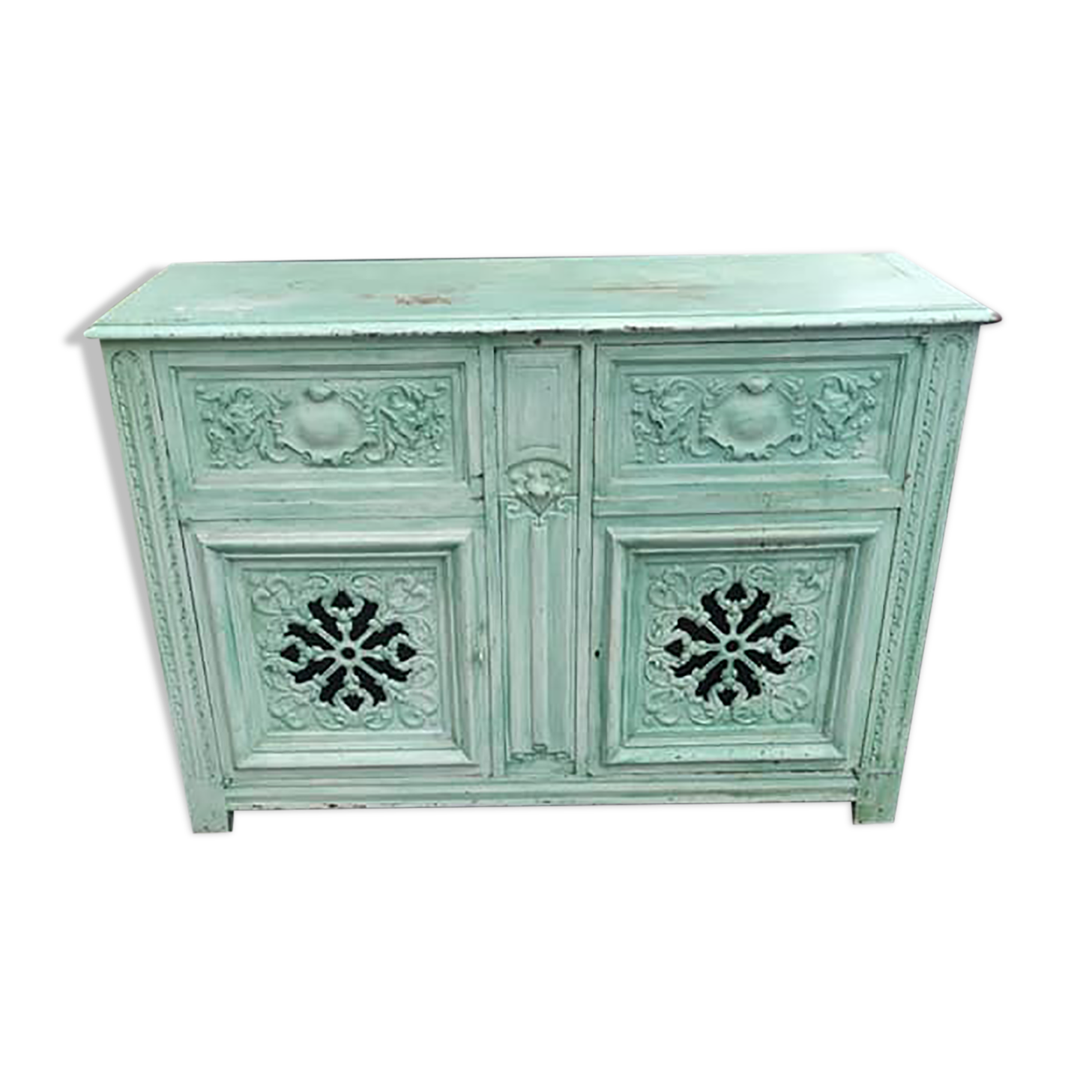 Buffet in painted and patinated mahogany wood dating from the late nineteenth century