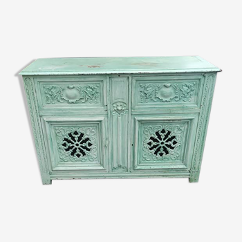 Buffet in painted and patinated mahogany wood dating from the late nineteenth century