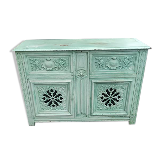 Buffet in painted and patinated mahogany wood dating from the late nineteenth century