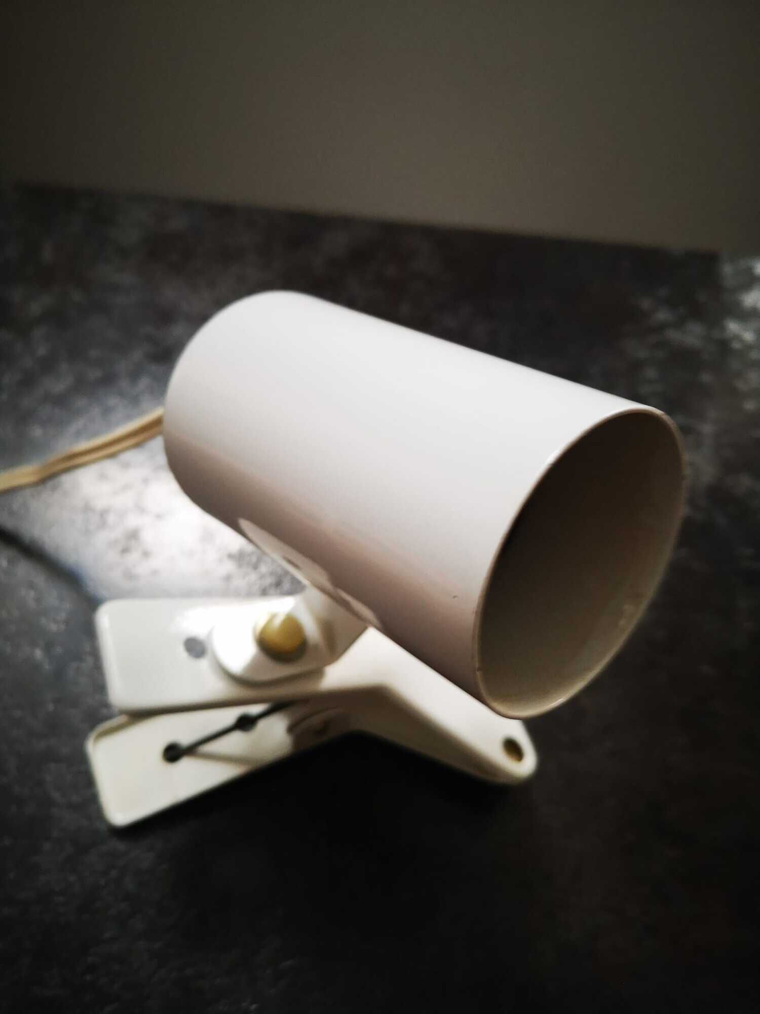 Old spotlight lamp with hanging clip 100% white 100%1970 vintage tbe