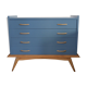 Commode pieds compas, bleu profond